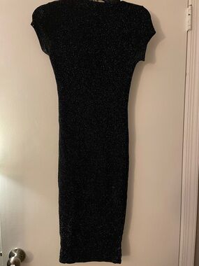 Royalty For Me Black Sparkle Midi Dress